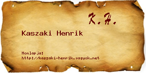 Kaszaki Henrik névjegykártya