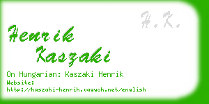 henrik kaszaki business card